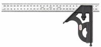 STARRETT Combination Square: Metric, Steel, Brushed, 11 13/16 in Blade Lg, 1 mm Graduations (MPN 11MH-300). Key specifications — attr1182179: Square; attr1182186: 1 mm; attr1182189: Brushed; attr1182159: STARRETT; attr1182169: Cast Iron.