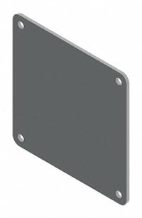 HOFFMAN Wireway Closure Plate: 4 in Wd, 4 in Ht, 5 3/8 in Lg, 5 7/16 in Ht, Stainless Steel, NEMA 12 (MPN F44WPSS). Key specifications — attr2555: HOFFMAN; attr2556: 2B Cold Rolled; attr2565: Stainless Steel.