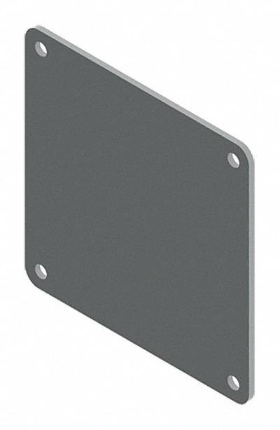 HOFFMAN Wireway Closure Plate: 4 in Wd, 4 in Ht, 5 3/8 in Lg, 5 7/16 in Ht, Stainless Steel - End Caps for Corrosion-Resistant Washdown Wireways