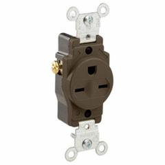 LEVITON Receptacle: Single, 6-15, Brown, 250V AC, 15 A, 2 Pole / 3 Wire (MPN 5029)