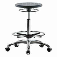 Cleanroom Stool: Polyurethane, Ht Range 23 1/2 in to 33 1/2 in, 13 in Seat Wd, 13 in Seat Dp, ISO 4 (MPN CLR-IPHBSO-CR-CF-CC-BLK). Key specifications — Brand: APPROVED VENDOR; Foot Support: Yes; Base Material: Aluminum; Clean Room Class: ISO 4; ESD-Safe: Not ESD Safe; Number of Casters: 5.
