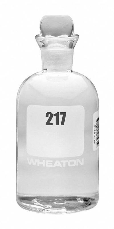 WHEATON Bottle: 300 mL, Pennyhead Stopper, 165 mm, Colorless, # Sequence: 217-240 - Glass Lab BOD Bottles