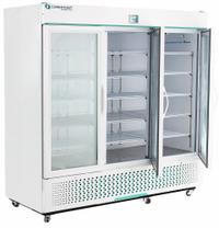 COREPOINT SCIENTIFIC Medical and Lab Refrigerator: 72 cu ft, Upright, 1°C to 10°C, 34 in Overall Dp (MPN NSWDR723WWG/0). Key specifications — Door Opening Style: Left and Right; Color: White; Alarm Type: Temperature; Manufacturer Part Number: NSWDR723WWG/0; Brand: COREPOINT SCIENTIFIC; Product Type: Medical and Lab Refrigerator; Door Type: Swing Glass; Refrigerant Type: R-290.