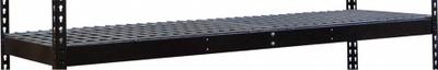 HALLOWELL Shelf: 60 in x 18 in, 1,800 lb Load Capacity, Steel, 4 ga Decking, Black - Wire Decking Shelf Kits for Boltless Shelving