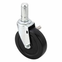 APPROVED VENDOR Stem Caster: Swivel, No Brake, 5 in Wheel Dia., 1 1/4 in Wheel Wd, Rubber, Rubber (MPN 02RR05041S017GN). Key specifications — attr1111099: APPROVED VENDOR; attr1111095: Black; attr1176855: Swivel.