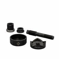 GREENLEE Knockout Punch Set: 10 ga Sheet Metal Capacity (Steel), 4 1/64 in Nominal Size, Round (MPN K3BB-3-1/2). Key specifications — attr63418: K3BB-3-1/2; attr63421: GREENLEE; attr63425: Yes; attr63427: Wrench (2 in); attr63430: Plastic.
