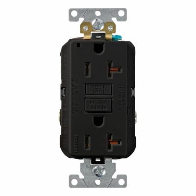 LEVITON Plugs and Receptacles: Duplex, 5-20, Black, GFCI, 125V AC, 20 A - General Purpose Receptacles