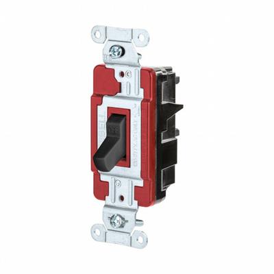HUBBELL Wall Switch: Toggle Switch, 3-Way, Maintained, Black, 120/277V AC - Toggle Wall Switches