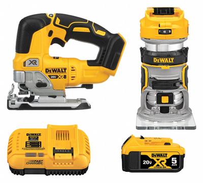 DEWALT Cordless Tool Combination Kit: 2 Tools, Jigsaw, 20 V DC Volt, Battery Included - DEWALT 20V Cordless Tool Combination Kits