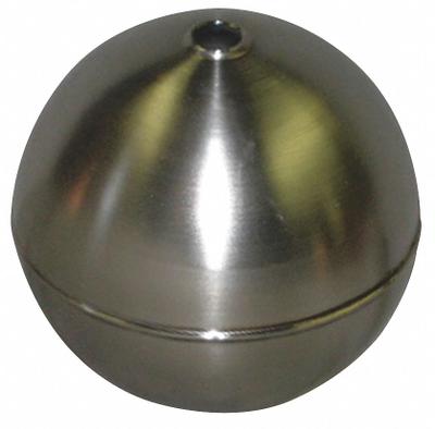 NAUGATUCK Tubed Float Ball: Float Ball, 1/4 in, 1/4 in Thread Size, Through Tube - Stainless Steel Through-Tube Floats