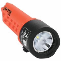 NIGHTSTICK Safety-Rated Flashlight: 200 lm, 10.5 hr Run Time at Max Brightness, 143 m Max Beam, Red (MPN XPP-5418RX). Key specifications — Brand: NIGHTSTICK; Battery Requirements - Broad: Includes 3 AA.