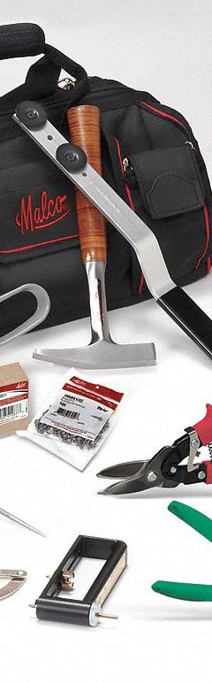 MALCO HVAC Tool Kit: 16 Total Pcs, Tool Bag (MPN STKMR). Key specifications — attr647963: (1) Tie Tool; attr549017: None; attr549018: None; attr549019: (1) Sheet Metal Notcher; attr549020: None; attr549021: (1) Hand Seamer; attr539000: MALCO.