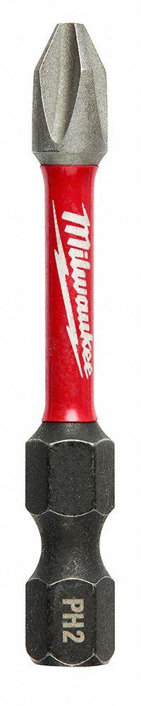 MILWAUKEE Power Bit: Power Bit, Imperial, PH2 Bit Industry Size, #2 Bit Size, Std, 2 in Overall Lg (MPN 48-32-4462). Key specifications — attr1119695: MILWAUKEE; attr1119703: Alloy Steel; attr1119710: Standard; attr1119708: Hex; attr1202404: #2.