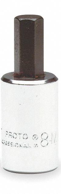 PROTO Socket Bit: 3/8 in Drive Size, Hex Tip, 5/16 in Tip Size, 1 13/16 in Overall Lg, Fixed Insert (MPN J49905/16ST). Key specifications — attr1204765: Fixed Insert; attr1204767: PROTO.