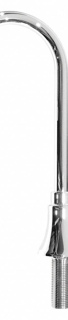 HAWS Spout: LF, Gooseneck, Std Spout, Brass, Polished Chrome, 0.5 gpm Flow Rate, Aerated, UNS (MPN 5452LF). Key specifications — Includes: Locking Pin; Cup Washer; Lock Washer; Nut Hardware; Spout Style: Standard; Body Material: Brass; Color/Finish: Polished Chrome; Brand: HAWS.