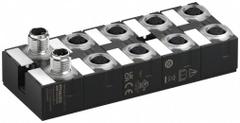 MURRELEKTRONIK IO-Link hub: 8 Output Ports, 5-Pole A-Coded M12 Female, 16 Digital Inputs, IP68 (MPN 59828). Key specifications — attr912985: COM3 (230.4 kbit/s); attr912983: 24V DC; attr912984: IP68.