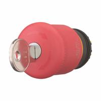 EATON Emergency Stop Push Button: Red, 22 mm Mounting Size, Non-Metallic, Maintained (MPN M22-PVS). Key specifications — Brand: EATON; Action: Maintained; Series: M22; Push Button Material Type: Non-Metallic.