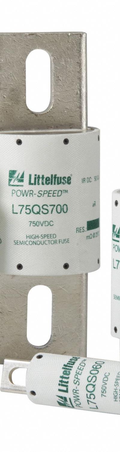 LITTELFUSE Semiconductor Fuse: L75QS Series, Very-Fast-Acting, 350 A, 750 V DC DC Volt Rating - Very-Fast-Acting Bolt-On Fuses
