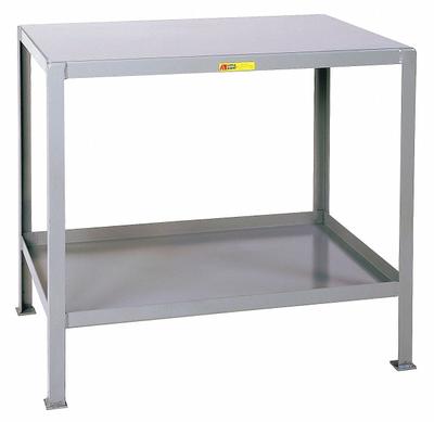 LITTLE GIANT Work Table: Fixed Ht, Steel, 48 in x 30 in, 2,000 lb Overall Load Capacity - Steel-Top Worktables