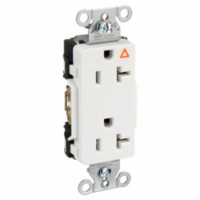 HUBBELL Receptacle: Decorator Duplex, 5-20, White, 125V AC, 20 A, 2 Pole / 3 Wire (MPN IG20DRWHI) - General Purpose Receptacles