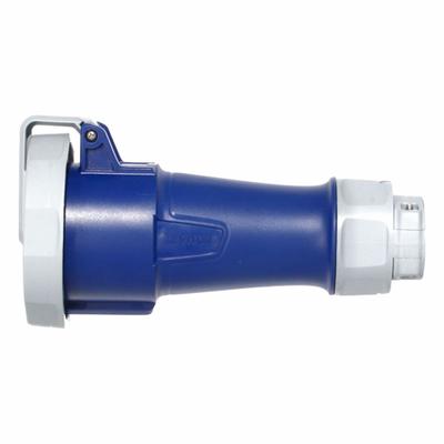 LEVITON Pin and Sleeve Connector: Blue, 250V AC, Three Phase, 20 A, 2 Pole, 3 Wire - Washdown-Rated Connectors