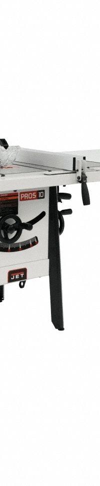 JET Table Saw: 115 V AC Volt, 7.4 A Current, 10 in Blade Dia., 52 in Max. Cut Wd Right of Blade (MPN JPS-10). Key specifications — attr1170561: JET; attr1190182: PROSHOP.