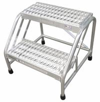 COTTERMAN Step Stool: 2 Steps, 1.7 ft Overall Ht, 500 lb Load Cap, Aluminum, 1.7 ft Standing Ht (MPN 4502N2626A3E10C50P1). Key specifications — Brand: COTTERMAN; Color: Gray.