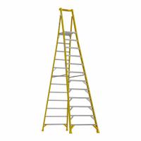 WERNER Podium Ladder: 12 ft Ladder Size, Fiberglass, 375 lb Load Capacity, 67 lb Wt, 16 in x 19.5 in (MPN PD7312). Key specifications — Brand: WERNER; Included Features: Guard Rail.