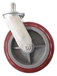 DAYTON Swivel Caster: 11 1/4 in Overall Ht, 11 1/4 in H x 2 in W x 2 in D, 8 in Overall Lg, Gray/Red (MPN MH29PH1404G). Key specifications — Compatible Grainger Part Number: 29PH14; Manufacturer Part Number: MH29PH1404G; Accessory Type: Caster; Compatible with Product Type: Drum Truck.
