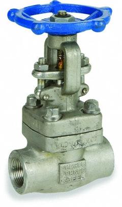 SHARPE Gate Valve: 1 in, 316L Stainless Steel, Rising, Socket x FNPT, 1,600 psi CWP, Wheel (MPN 4371004000). Key specifications — Bonnet Material: 316L Stainless Steel; Wedge Material: 316 Stainless Steel; Brand: SHARPE.