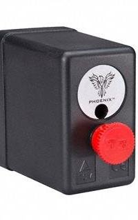 PHOENIX Air Compressor Switch: Std, 35 psi – 150 psi, 1/4" FNPT, 90 psi / 120 psi ON/OFF (MPN PM1VAA). Key specifications — attr1027655: Diaphragm; attr434202: PHOENIX; attr1027685: 1/4" FNPT; attr1027686: Standard; attr1027690: Auto/Off.