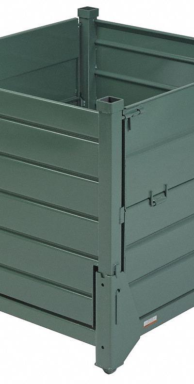 STEEL KING Collapsible Bulk Container: 28.3 cu ft - Solid Steel Bulk Containers