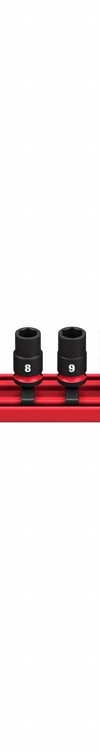MILWAUKEE Impact Socket Set: 1/4 in Drive Size, Small Set (0-50 pieces) Set Size, 14 Pieces, 0 (MPN 49-66-7002). Key specifications — attr1204251: MILWAUKEE; attr1215453: 1/4 in; attr1215454: 4 mm to 15 mm; attr1224229: Friction.