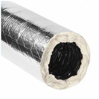 Insulated flex duct: 3 in Dia, 25 ft Lg, 6, 0.05% Vapor Trans, Fiberglass, Metallized Polyester (MPN 380). Key specifications — Manufacturer Part Number: 380; Brand: QUIETFLEX; Fire Rating: Less than 25 Seconds.