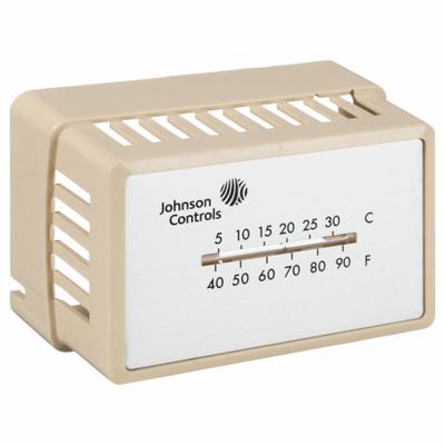 JOHNSON CONTROLS Thermostat Cover: For Johnson Controls T-4000, Cover with Thermometer Window and Logo - Pneumatic Thermostat Covers