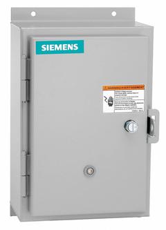 SIEMENS NEMA Magnetic Motor Starter: Non-Reversing, 3 Poles, NEMA Size 1, 27 A, 240V AC Coil (MPN 14DUB320G). Key specifications — attr211388: SIEMENS; attr951451: 1NO; attr951453: 190-220/220-240V AC; attr951489: Three; attr951498: Screw Terminals; attr984425: 1NO; attr984429: Pilot Light; attr997361: None (Not Applicable to Electronic Overloads).