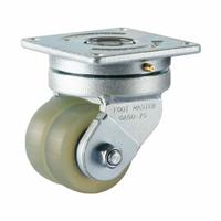 FOOT MASTER Plate Caster: Swivel, Polyurethane, 75 mm Wheel Dia, 30 mm Wheel Wd, 123 mm Mounting Ht (MPN GAGD-75ASF-HUD). Key specifications — Caster Type: Swivel; Brand: FOOT MASTER.