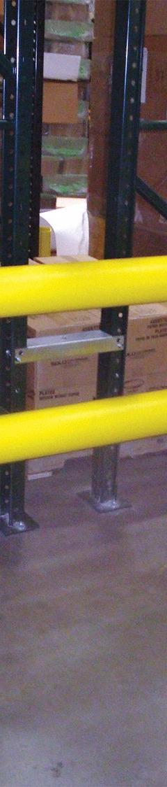 IDEAL SHIELD Guard Rail System: Mid-Rail Included, Straight, 36 in Top Rail Ht, 18 in Mid-Rail Ht (MPN HGR-2-144-36-P). Key specifications — Color: Yellow; Material: Steel; Rail Mounting Style: Floor Mounted; Includes Mid-Rail: Mid-Rail Included.