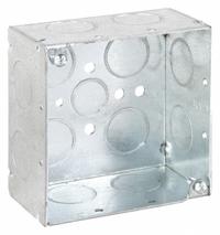 RACO Electrical Box: Steel, Steel - 4" x 4" Square Box Material & Nominal Size, Square, 2 Gangs (MPN 231). Key specifications — Brand: RACO; Bracket Style: Without Bracket; Clamp Style: Without Clamps.