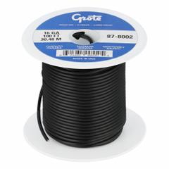 GROTE Primary Automotive Wire: GPT, 100 ft, 1 Conductor, 16 AWG, Black, 60 V Volt, SAE J1128 (MPN 87-8002). Key specifications — Brand: GROTE.