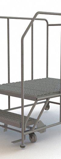 TRI-ARC Mobile Work Platform: 1.7 ft Platform Ht - Max, 36 in x 47 in, Steel, 800 lb Load Capacity (MPN WLWP123648SL). Key specifications — Mobility: Rolling; Brand: TRI-ARC; Color: Gray; Height Adjustability: Fixed Height; Includes Handrails: Handrails Included; Locking Mechanism: Foot-Activated Step Lock; Handrails: Includes Handrails.