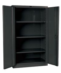 HALLOWELL Storage Cabinet: 48 in x 24 in x 60 in, Swing Handle & Padlock Hasp, 14 ga Panel Thick (MPN HW4SC8460-3CL). Key specifications — attr62698: Dark Gray; attr62736: Welded; attr87895: Frame; attr62693: Assembled; attr62737: Stationary; attr62694: Adjustable; attr62695: Powder Coated; attr62696: Steel.