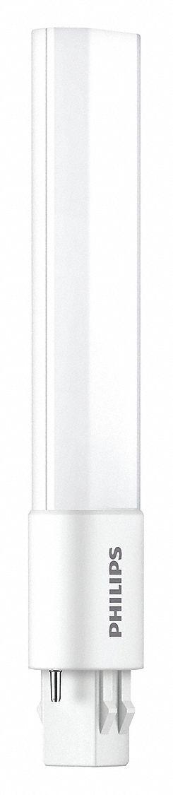 PHILIPS Compact LED Bulb: Type A, 2-Pin (GX23), Tube, LED, 3500K, 560 lm Light Output - LED Plug & Play (UL Type A) Plug-In Lamps