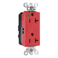 LEVITON Receptacle: Hospital Grade, Decorator Duplex, 5-20R, Red, 125V AC, 20 A, 2 Pole / 3 Wire (MPN M1636-ILR)