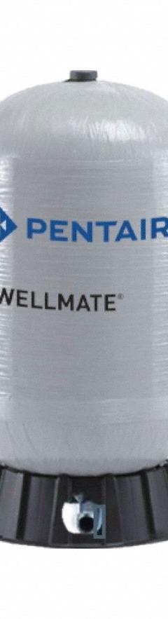 PENTAIR Water Tank: Vertical, 20 gal Tank Capacity, Fiberglass, 38 psi Precharge Pressure, 1 in MNPT (MPN WM-6). Key specifications — Brand: PENTAIR; ASME Boiler and Pressure Rated: Not Rated ASME Section VIII Division 1; Product Type: Water Tank; Includes Pump Stand: No Pump Stand Included; Tank Install Type: Inline; ASME Compliance: Not Rated.