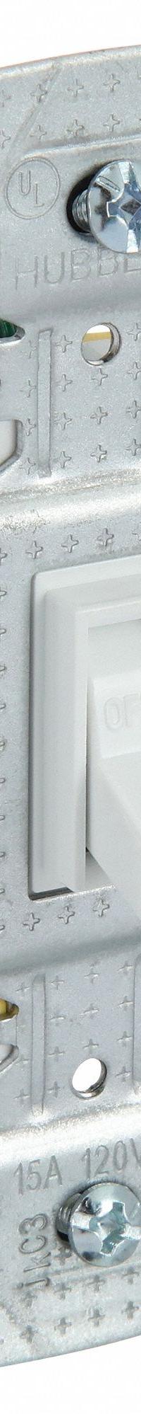 BRYANT Wall Switch: Toggle Switch, Single Pole, Maintained, White, 120V AC, 15 A (MPN RS115W). Key specifications — Illuminated: No.