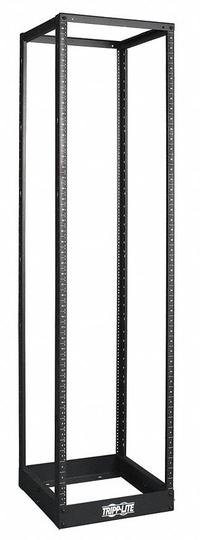 TRIPP LITE Open Frame Rack: 45 Rack Units, Floor Mount, 84 1/4 in x 39 3/8 in x 20 1/4 in, Steel (MPN SR4POST1224). Key specifications — Brand: TRIPP LITE; Includes: Cable Management Hooks; Material: Steel; Features_Broad: 4-Post.