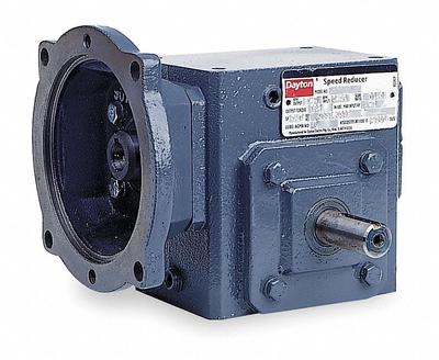 Dayton Speed Reducer: 40:1, 44 RPM, 0.3 hp Input Max, 310 in-lb Output Max, Keyed - Direct-Drive Right-Angle Speed Reducers