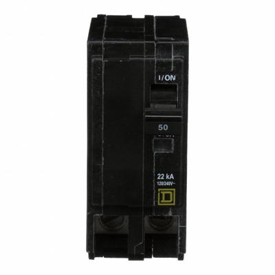 SQUARE D Miniature Circuit Breaker: 50 A, 120/240V AC, Single Phase, 22kA at 120/240V AC - QO Series, Plug-In Square D Miniature Circuit Breakers