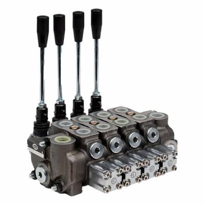 HYDRO CUSTOM Hydraulic Directional Control Valve: Four-Way / Three Positions - Stack Valve Working Sections